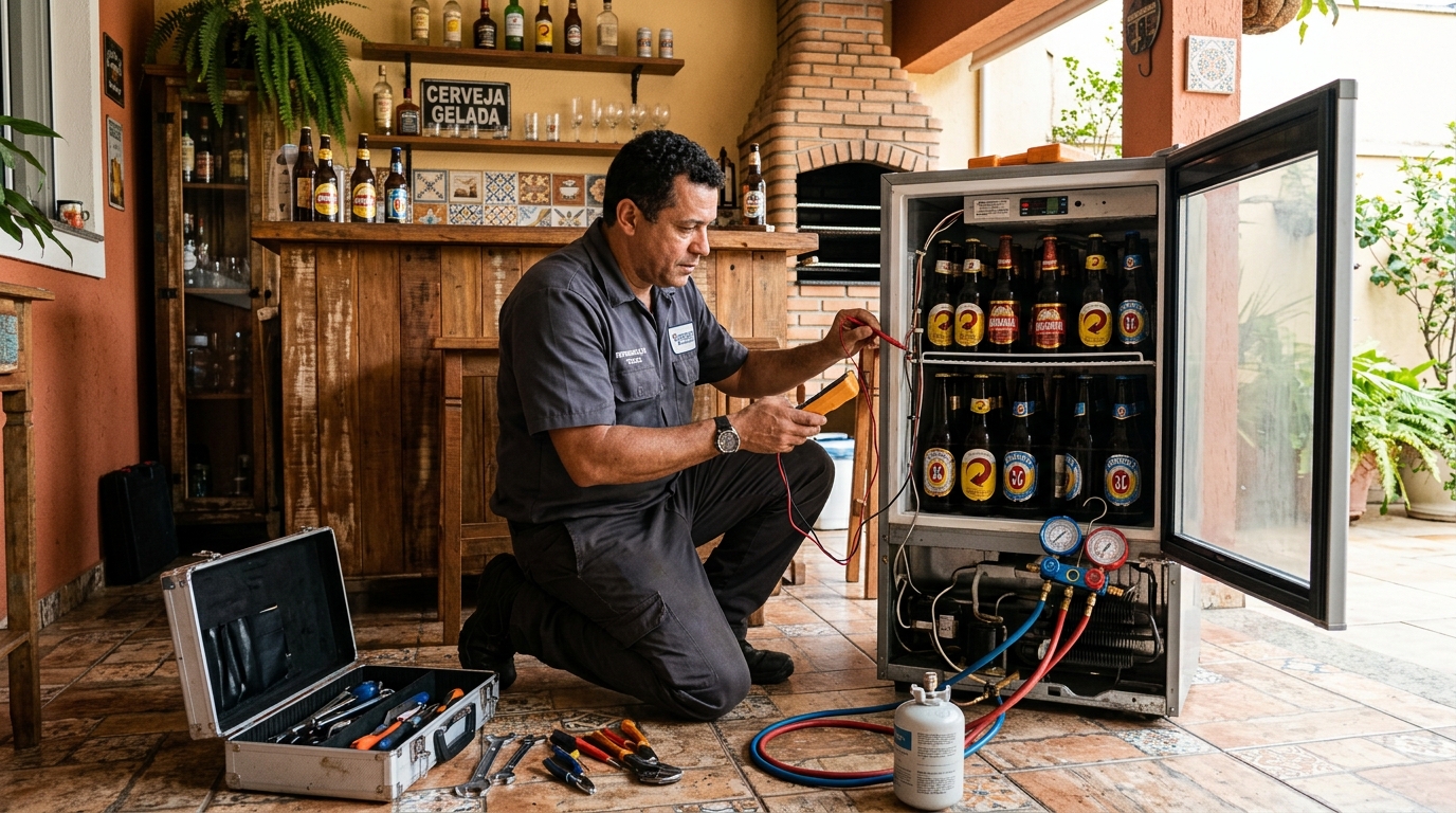 Aplicação de gás refrigerante em cervejeira atendida em Vila Velha‑ES